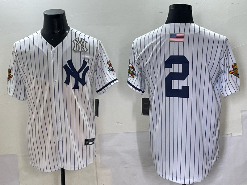 Men New York Yankees #2 white MLB 2025 Nike jersey 013->new york yankees->MLB Jersey